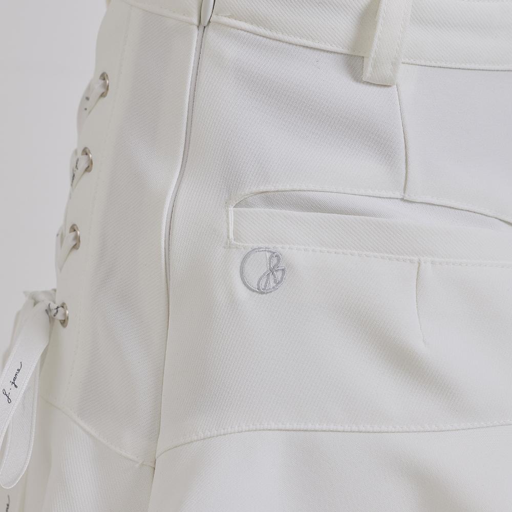 J Jane Lace-Up Flower Culottes (White)