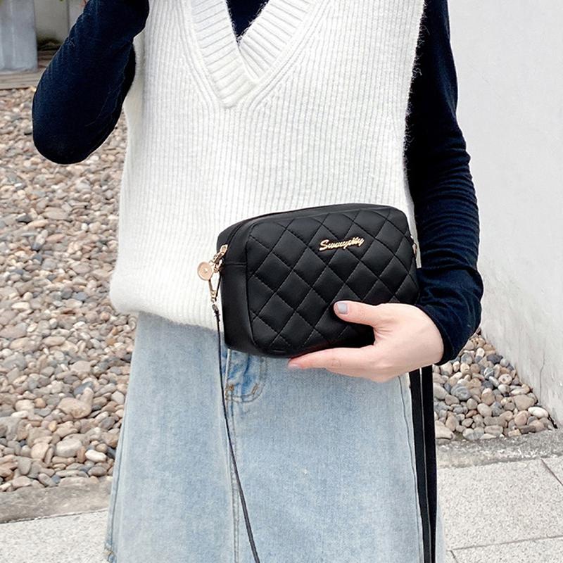 Sacs Bandoulière pour Dames Luxe Pompon Petit Sac Messager pour Femmes Broderie Lingge Décontracté Sac à Épaule Féminin