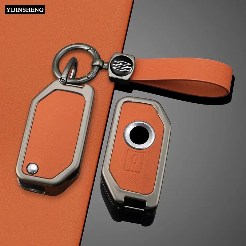 Zinc Alloy + PU Leather Motor Car Remote Key Case Cover Skin Holder For BMW R1200 F750 F850 GS Adv F900 R XR K1600 GT GTL