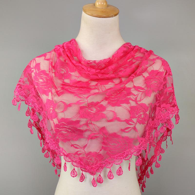 Embroidered Triangle Scarf For Church Shawl Catholic Church Prayer Shawl Sheer Floral Spanish Mantilla Lace Veil Wedding Cape