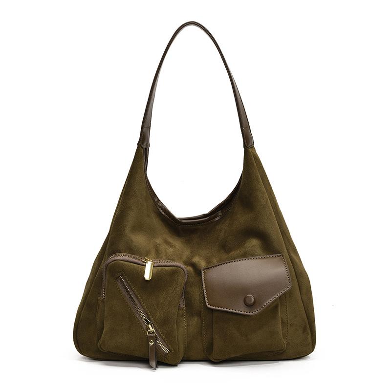 

Ретро матовая текстура портативная сумка женская осень и зима большой емкости дизайн сумка через плечо для поездок на работу 35*10.5*33 зелёный