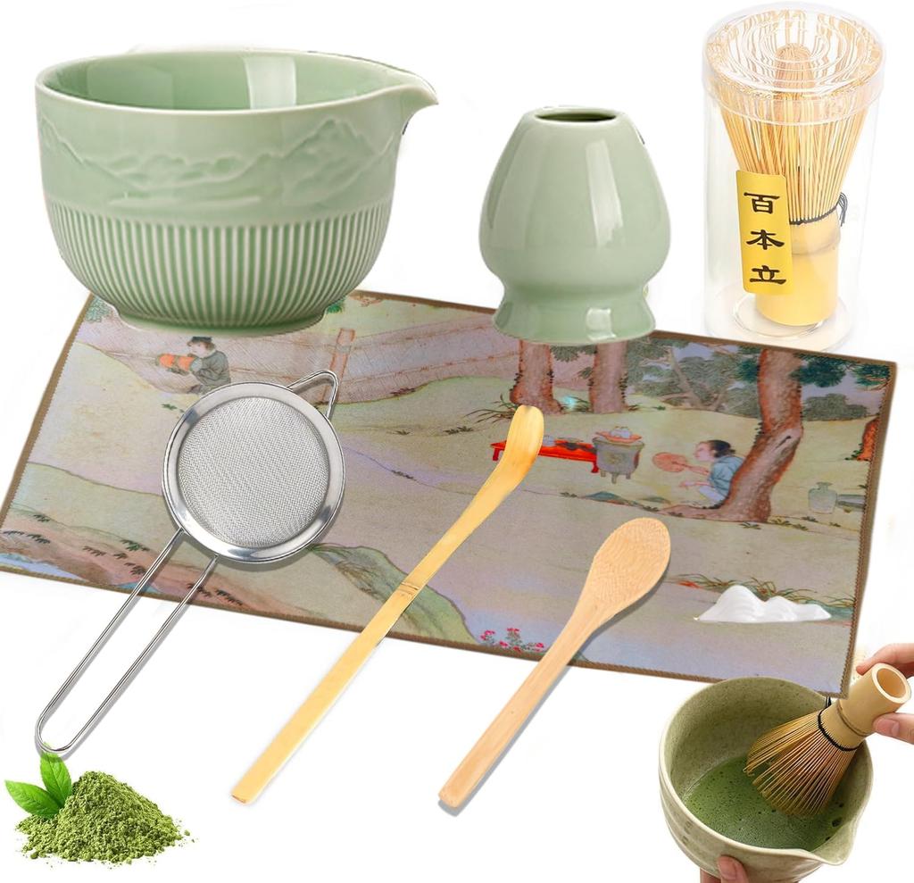 The 8-piece matcha tea bowl set, matcha tea bowl, and tea ceremony set are perfect for beginners, and also make great souvenirs, including a matcha