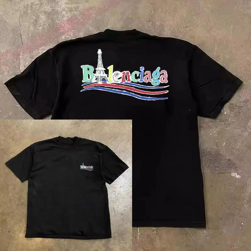 2025 American Street Classic LA Hand Gestures West Coast Rap HipHop Plus-size DJ Round Neck Short-sleeved T-shirt