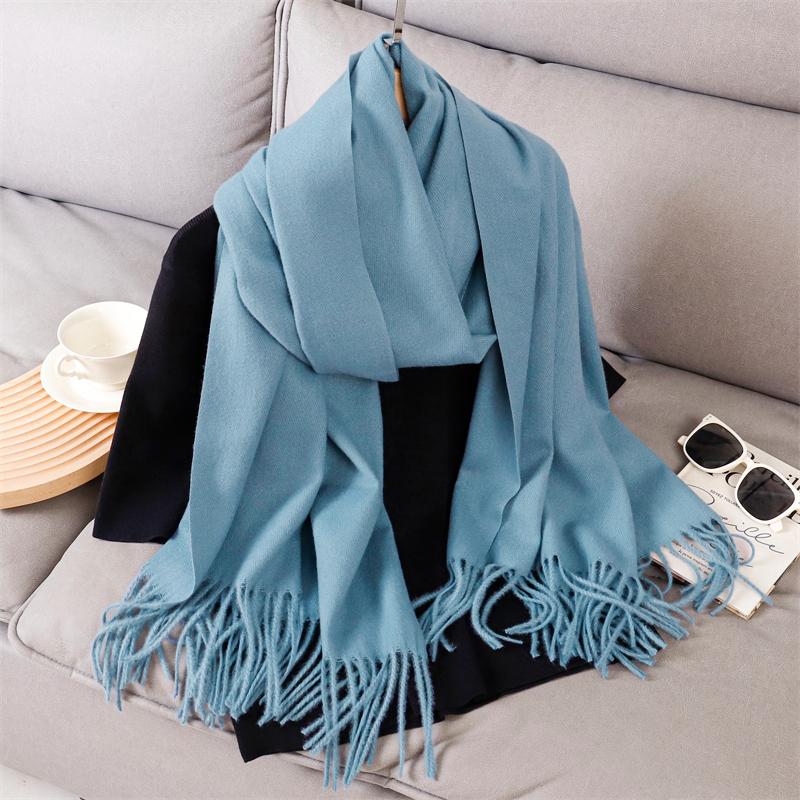 Fashion Luxury Solid Women Winter Scarf Warm Thicken Cashmere Shawl Outdoor Tassels Pashmina Lady Wrap Windproof Scarves