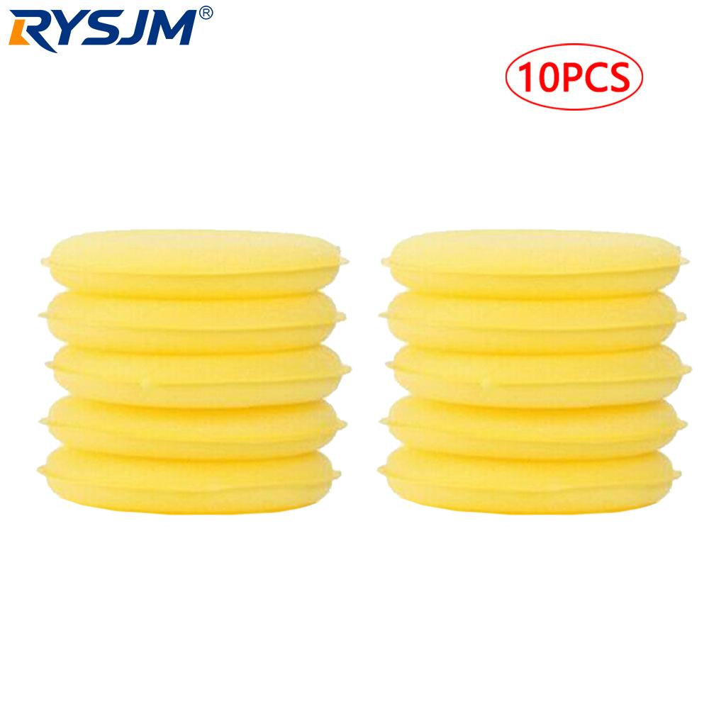 5PCS / 10PCS Car High Density Round Waxing Polishing Sponge Foam Sponge For Vehicle Furniture Glass Floor Wash Cleaning Tool