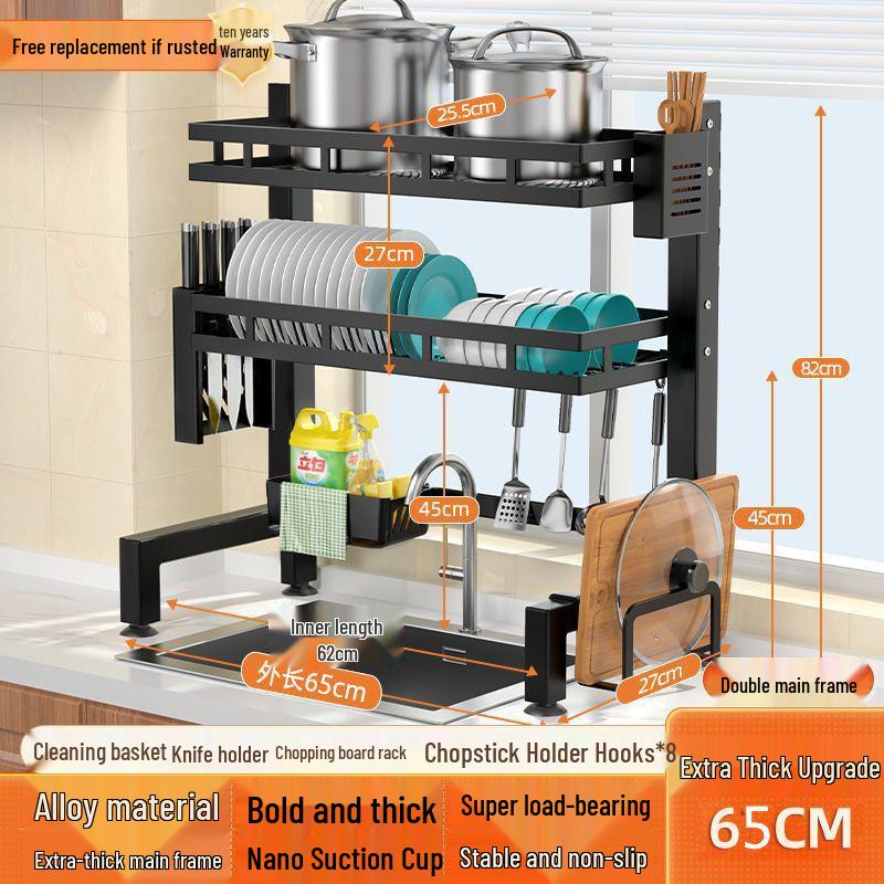 Multifunctional Kitchen Sink Organizer: Drying Rack for Dishes, Utensils, and Knife Holder