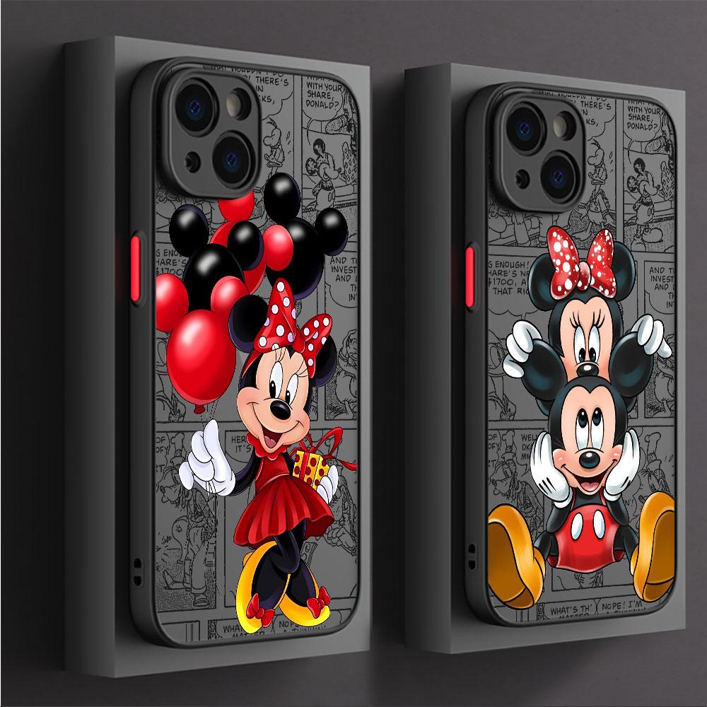 Χαριτερινή Θήκη Κινητού Mickey Minnie για Apple iPhone 15 16 Pro XS Max 13 14 Plus XR SE 7 8 12 11 Pro plus Ματ