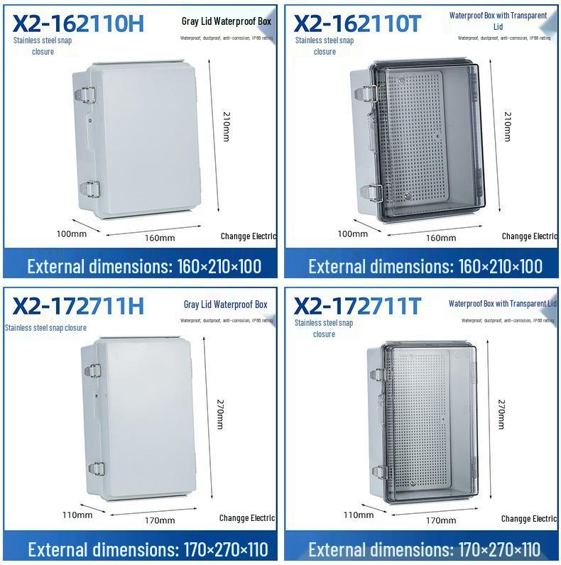 Outdoor X2 Waterproof ABS Junction Box with Transparent Cover
