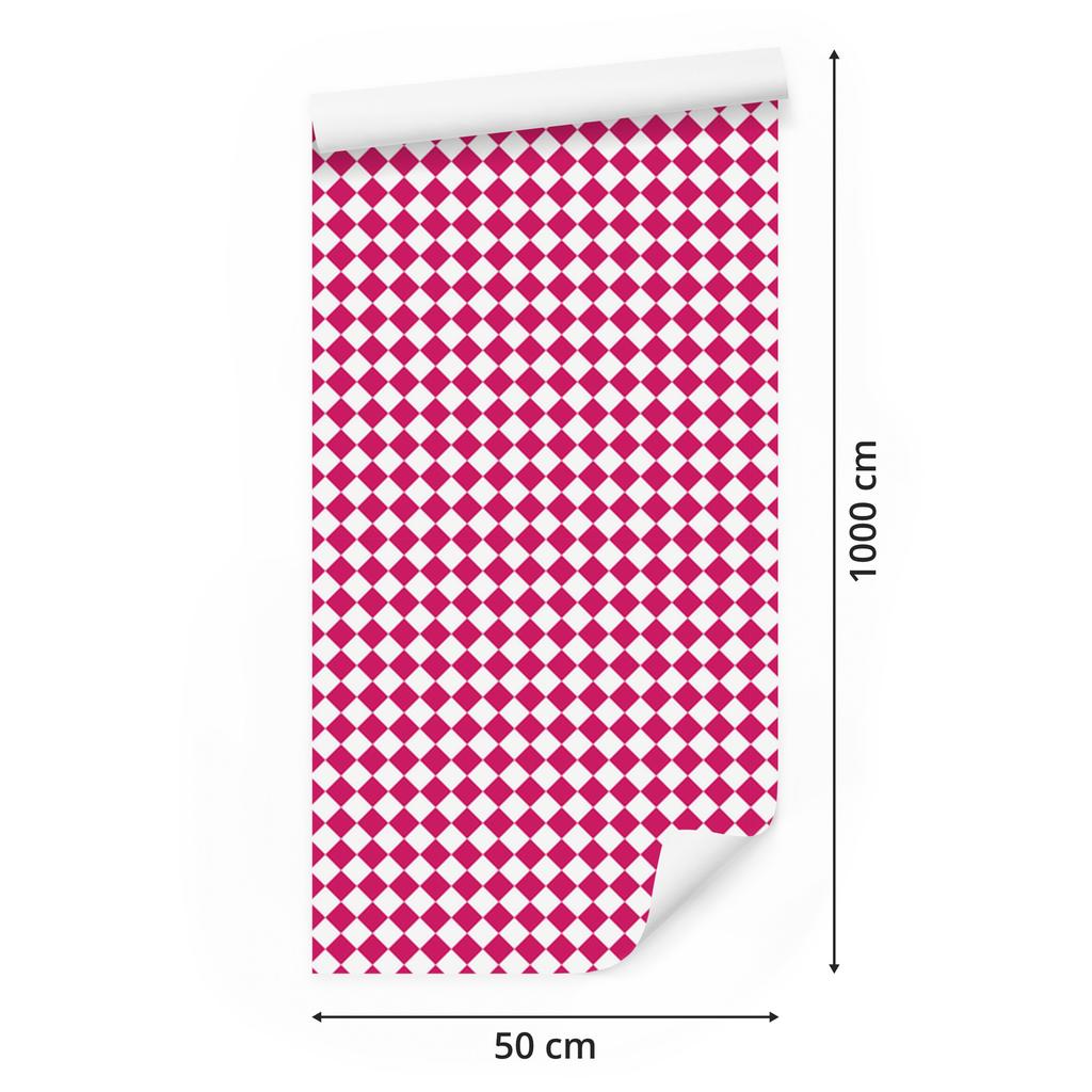 Geometric Diamonds Wallpaper, Powder Pink, Fine Detail, 50x1000