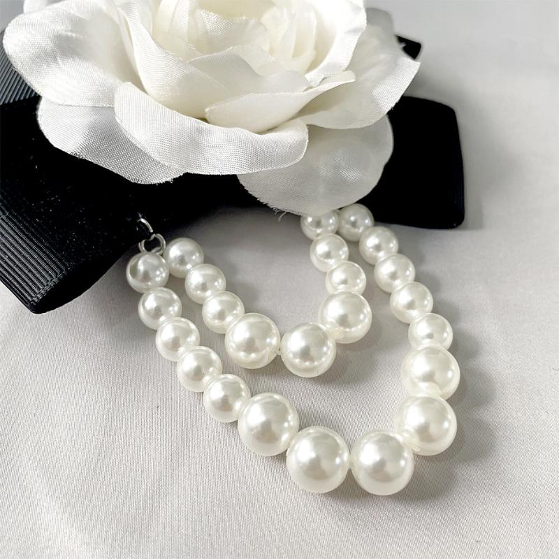 Black Bow Flowers Collar Pin French Style Camellia Flower Bow Brooch Mourning Brooch Women Shirt Collar Clothes Jewelry