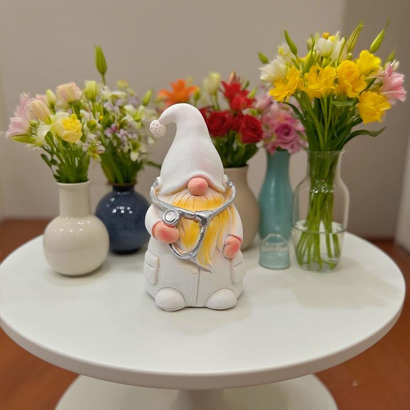 Professionell Läkare/Sjuksköterska Tomtefigur - Skrivbords- & Vardagsrumsprydnad