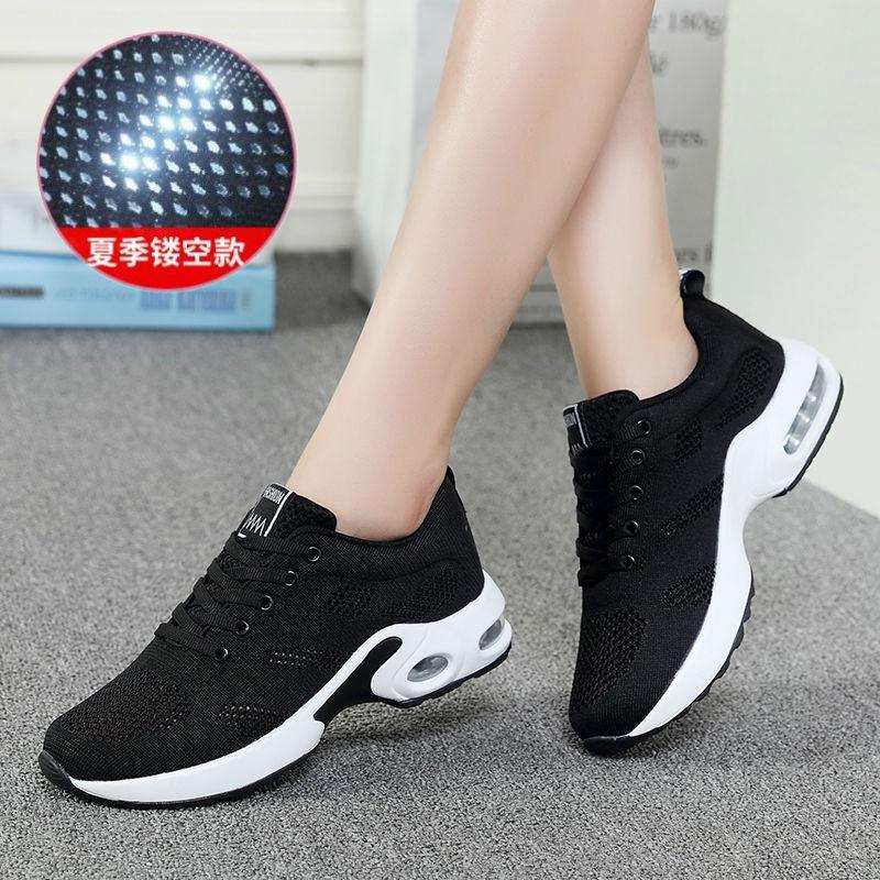 

New sports shoes spring and summer air cushion white breathable mesh shoes lightweight soft sole dancing 42