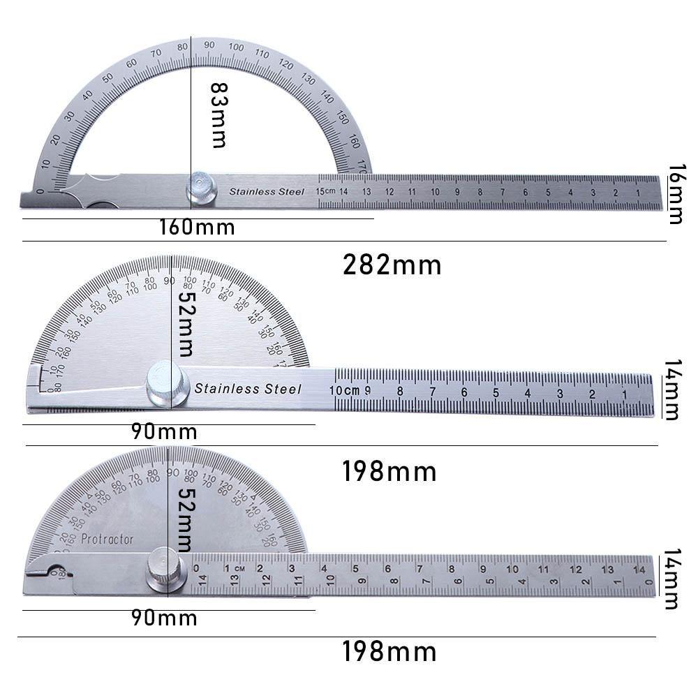 Rotary Stainless Steel Caliper Round Head Goniometer Adjustable Protractor Protractor 180 Degree Protractor Angle Ruler