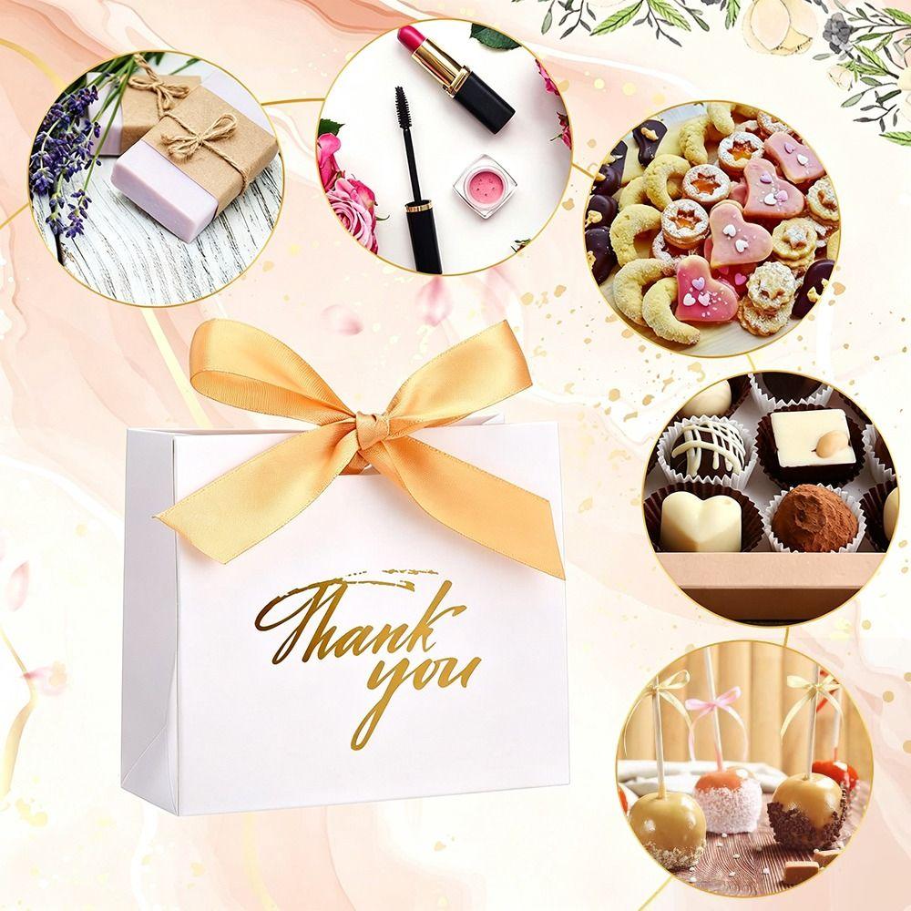 10 Pack Thank You Gift Bags Kraft Paper Material Candy Treat Boxes Mini Gift Bags Christmas Gift
