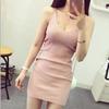 Women Cotton Knit Lace Summer Dress Long Tank Top Vest Casual Sexy Layering Outerwear