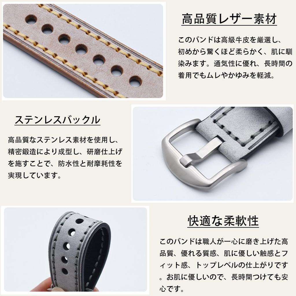 [TON CHARME] Compatible Watch Band, Genuine Leather Replacement Strap, 384041424445mm, Compatible with Series 10 9 8 7 SE 6 5 4 3 2 1 (Coffee, for