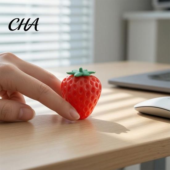 Clear Fruit Toy Strawberry Grape Stress Relief Toy, Realistic Squeeze Sensory Fidget Anxiety Relieving Office Desk for Kids Adults