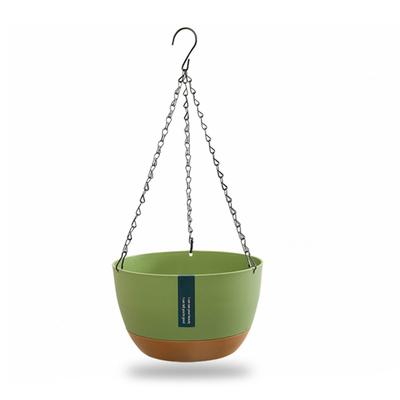 Maceta colgante con doble cadena para el hogar, balcón, interior, con absorción automática de agua.
