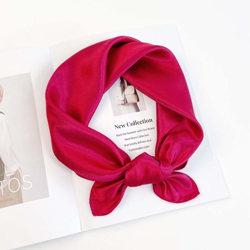Pañuelo Cuadrado de Satén de Color Sólido de 60 cm para Mujer Ligero Elegante Chal Envolvente para el Cuello Accesorio Elegante Moda