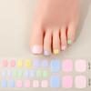 26Tips Pink Gradient Semi Cured Gel Toenail Sticker Glitter Full Cover Gel Toenail Wraps Self-Adhesive Foot Nail Art Decoration