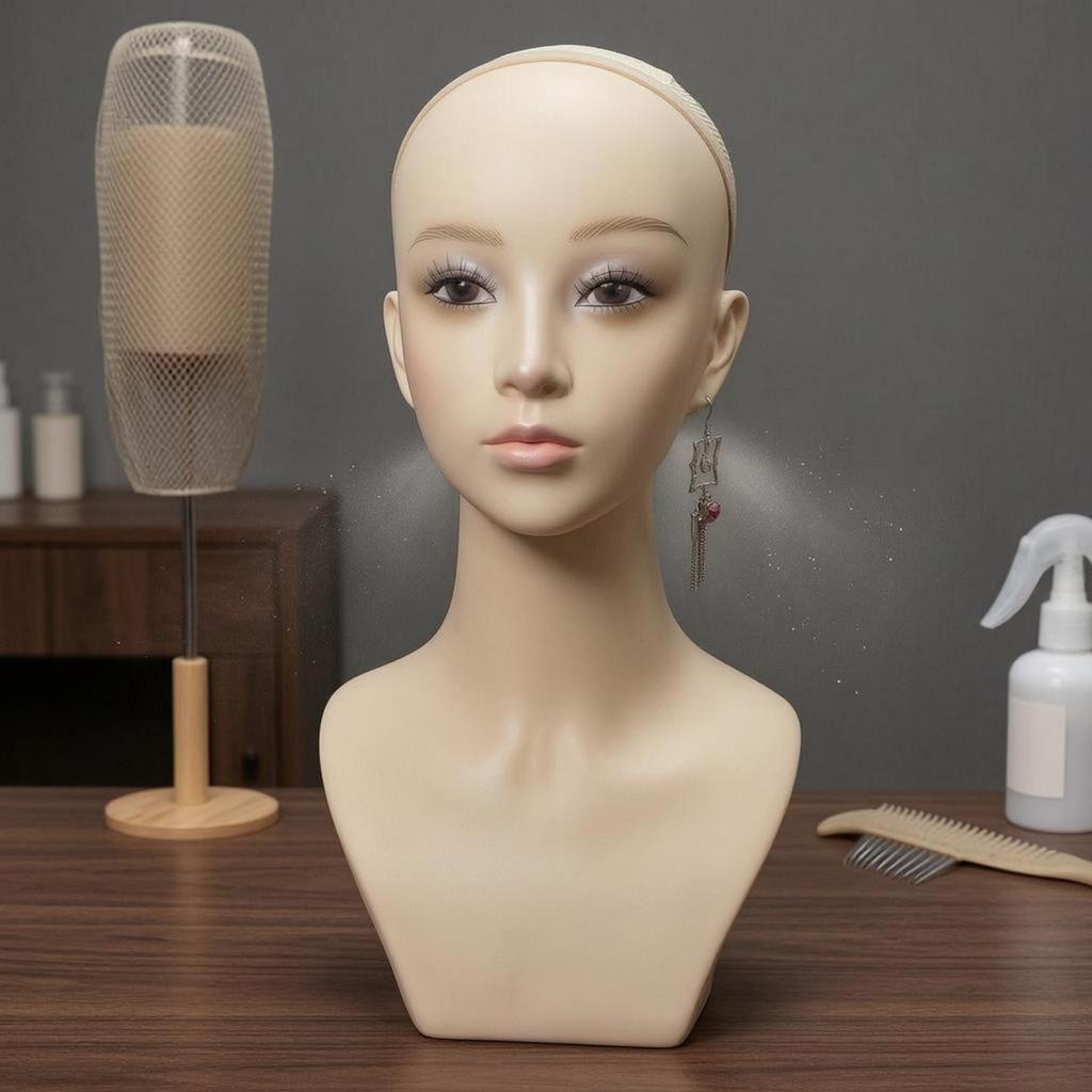 Female Mannequin Head Seamless Bust Matte Finish Realistic