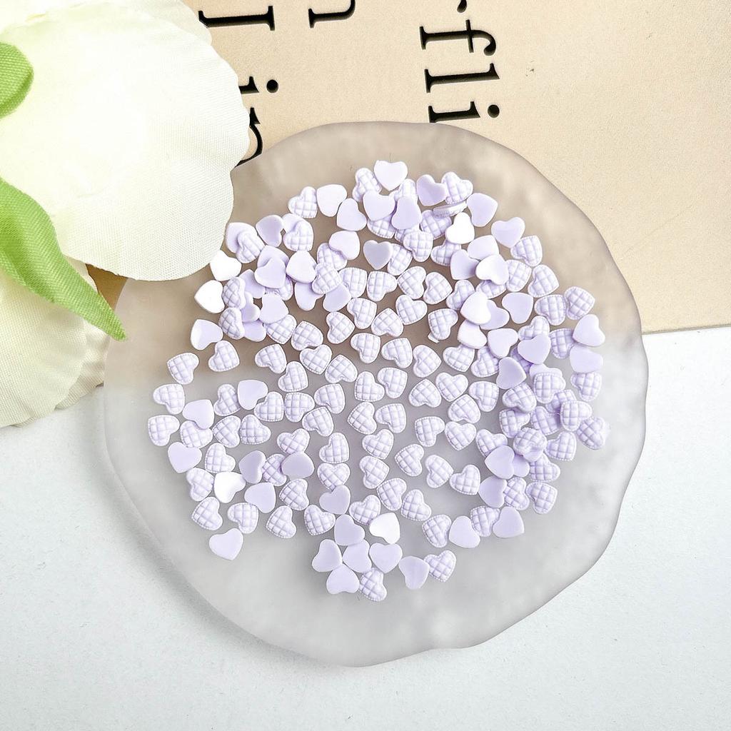Plaid Resin Heart and Star Nail Art Decorations Flat Colorful Girl Nail Accessories DIY Accessories