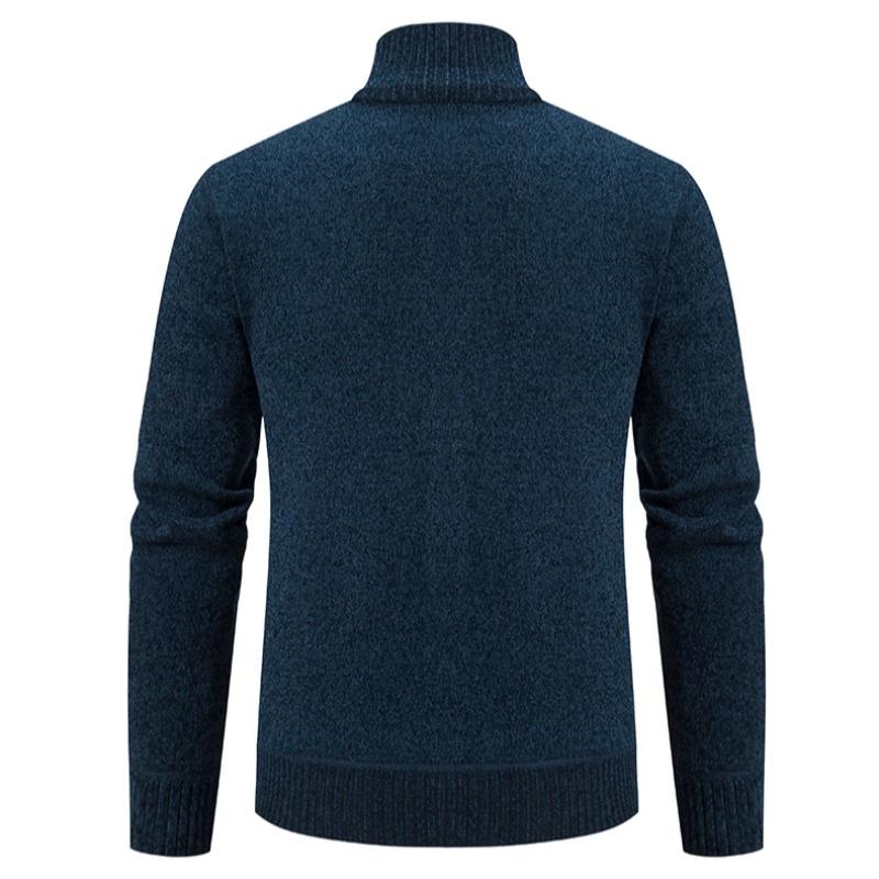 Herren-Cardigan mit durchgehendem Reißverschluss, schmaler Passform, Zopfstrickpullover mit Reißverschluss und Taschen