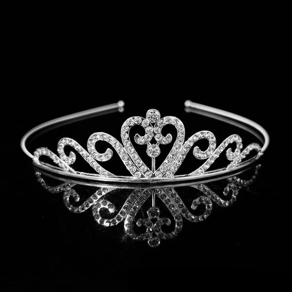 Crown Tiara Children's Little Princess Cute Girls Hair Accessories Crystal Diamond Crown Birthday Performance Accessories Hairband Hairpin