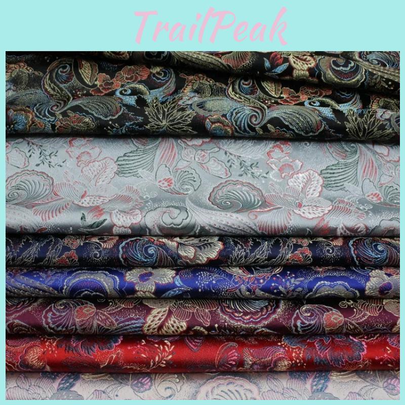 Chinese Style 100x75cm Silk Jacquard Brocade Fabric Chinese Ham Cheongsam Clothing Decorative Diy Fabric Cushion Cover Fabric