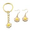 Stainless Steel Daisy Flower Drip Oil Pendants: 3 Styles, Golden Fresh Enamel Charms