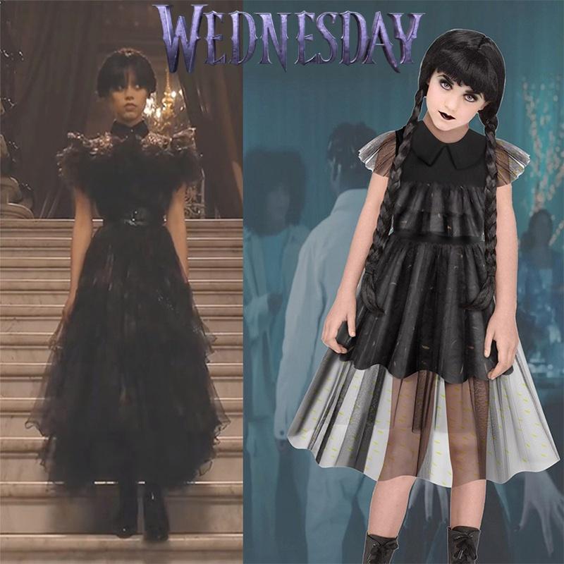 Wednesday Addams The Addams Family Outfit Black Dance Dress Uniform Party
