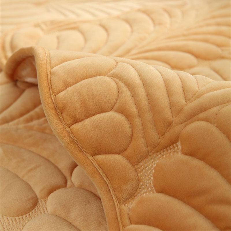 Quilted Leaves Thickened L Shape Sofa Cover Milk Velvet 4 Seater for Living Room Soft Couch Slipcover Loveseat Chair Cover Solid