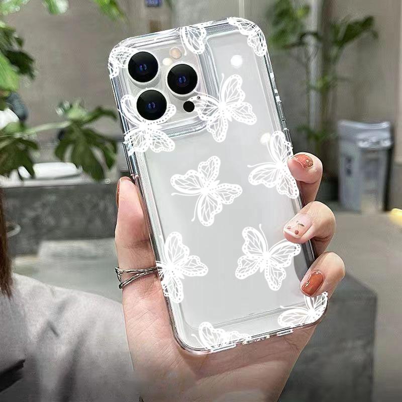 Butterfly Flower Soft Silicone Case For Samsung Galaxy S26 S25 Ultra S24 FE S23 Plus S22 S21 A16 A35 A55 A34 A54 A53 Clear Cover