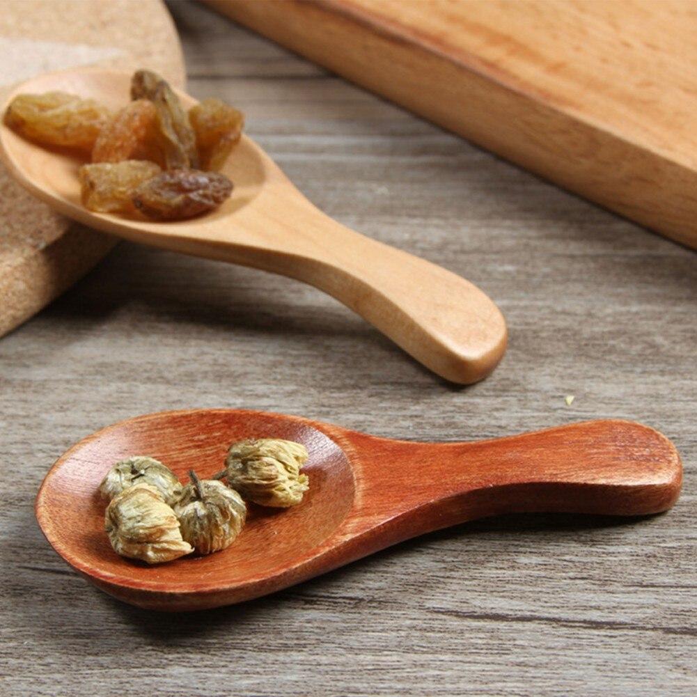 Mini Wooden Spoons Mini Tasting Spoons  for Kitchen Cooking Seasoning Oil Coffee