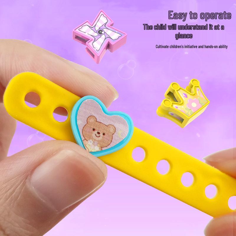 DIY Children's Cartoon Beaded Bracelet Watch Strap with Letters - Free Shipping, Educational Science Toy Ornaments for Girls