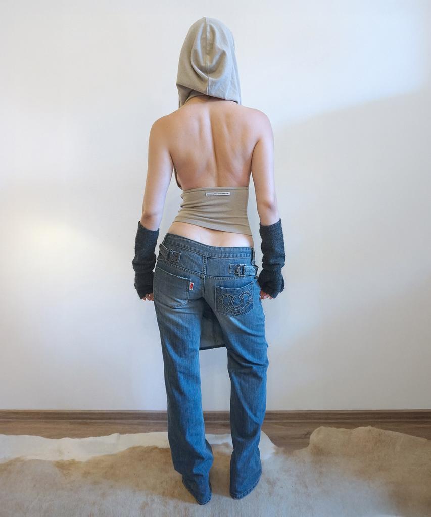 SCULPTOR Apron Layered Denim Mid Blue