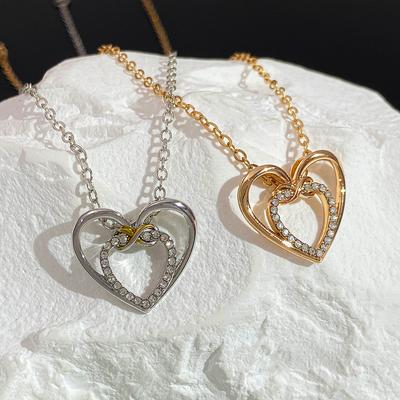 New Two-color Love Necklace Female Personality Creative Unlimited Love 8 Clavicle Chain Heart-shaped Necklace.