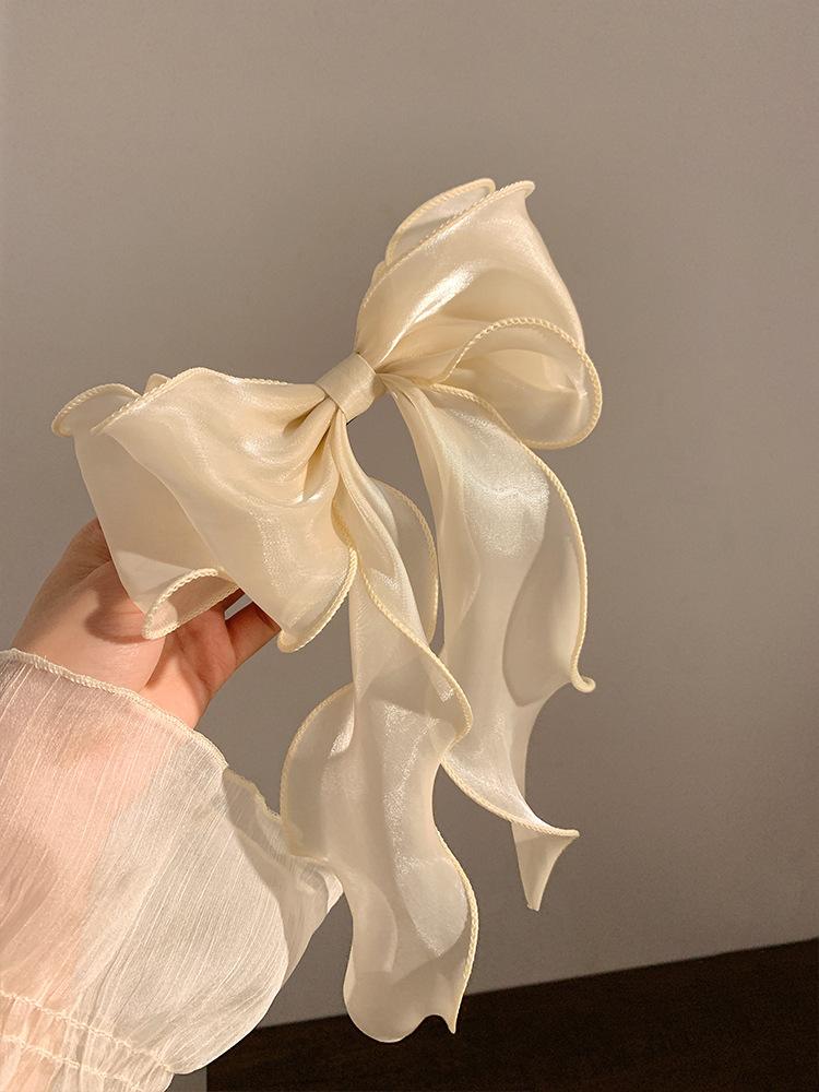 Sweet Chiffon Bow Hair Clips Girls Blue Shining Satin Bowknot Hair Clips Ribbon Bow Barrette Hairpin Grip Ponytail Clip Headwear