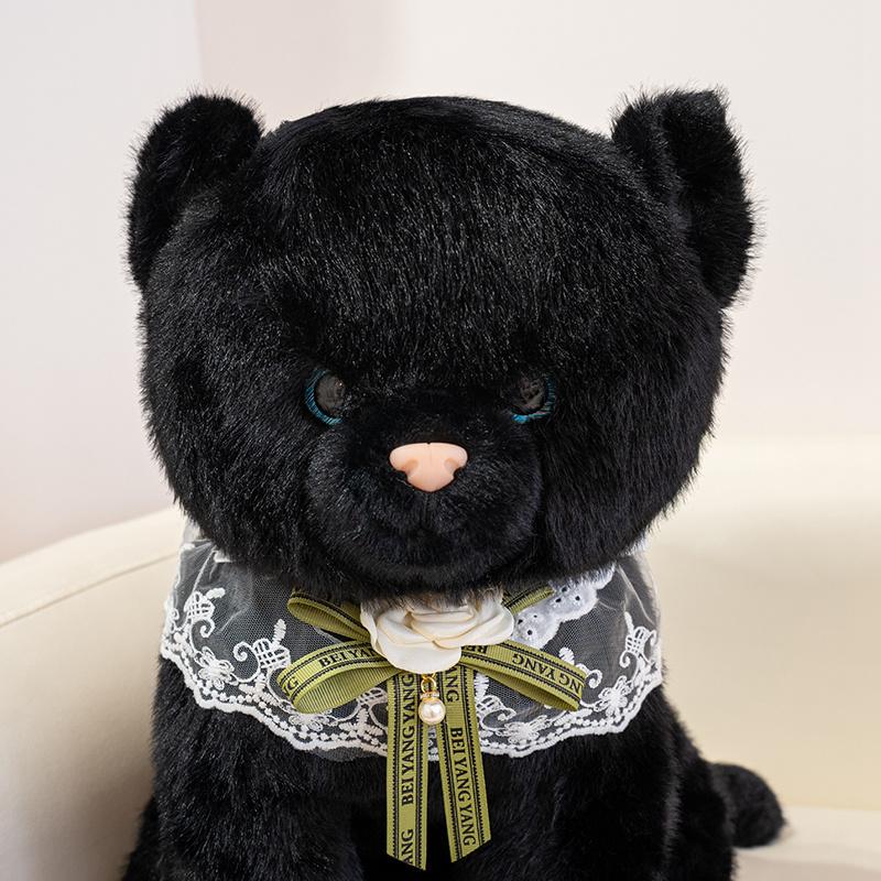 33cm/45cm Cute Lifelike Cat Plush Toy Simulation Soft And Comfortable Black Cat Kitten Stuffed Toy Birthday Gift