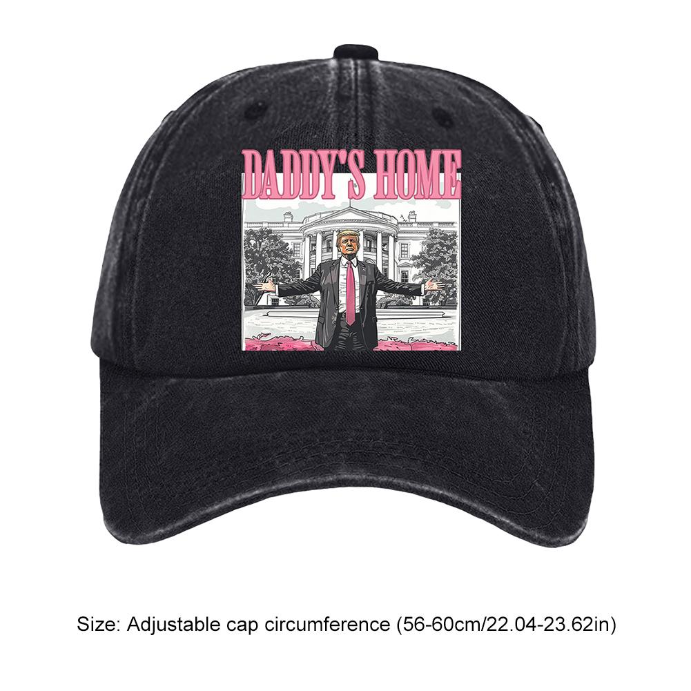 Trump Hat Comfortable President Hat Adjustable Distressed Cap Christmas Themed Washed Cotton Baseball Cap for Men Women