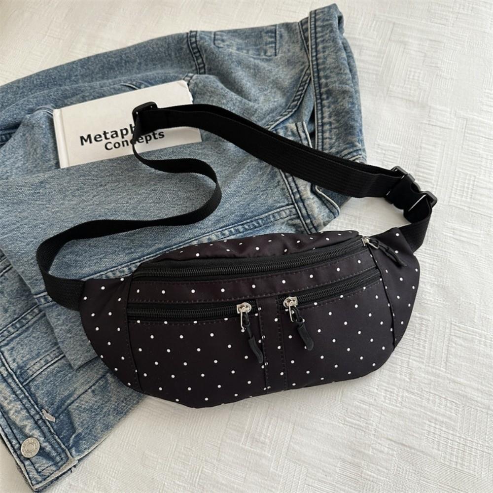 Large Capacity Canvas Waist Bag Multiple Pockets Portable Phone Bag  Music Festival чёрный