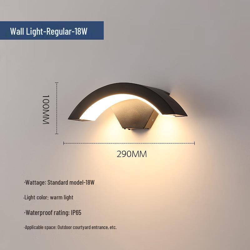LED Waterproof Motion Sensor Wall Lamp - Courtyard, Balcony, Doorway, Moon-Shaped Design