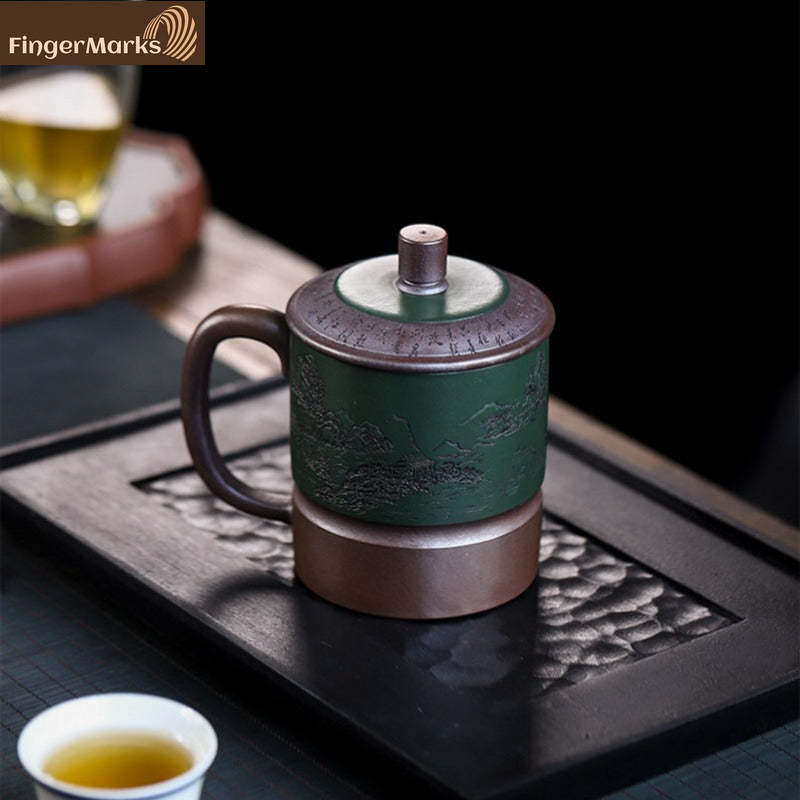 380ml |Master Handmade Yixing Zisha Tea Mug | Jiangshan Ru Hua - Jinsha Zi Ni