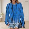 Women Plus Size Round Neck Long Sleeve Tie Dye Printed Pullover Sweatshirt