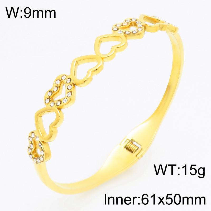 Hollow Heart Stainless Steel Bracelet - Women s European & American Luxury Trend Jewelry