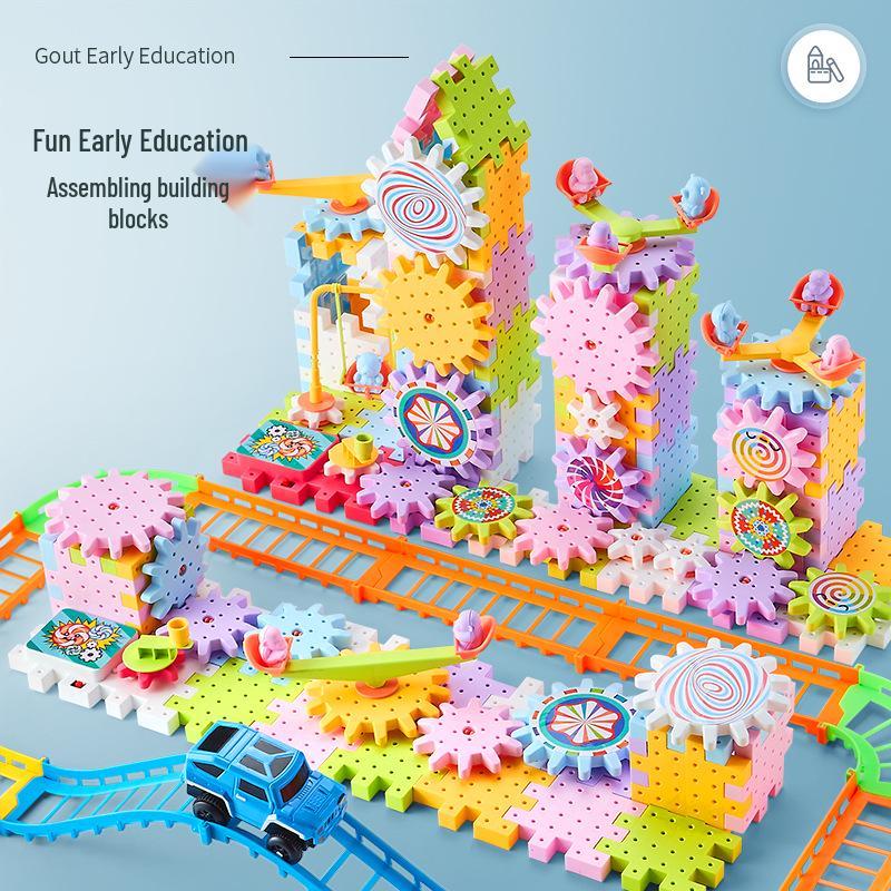 Children's Electric Gear Building Blocks DIY Track Toys