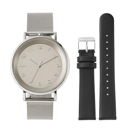 

KLON Slim Solar Style Hide Time 2nd Strap Set, a simple, 38mm solar watch for men and women. Includes a replacement strap set.