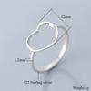 New Classic Genuine 925 Silver Hollow Heart Ring Love Wedding Bands Ring for Women Girl Fashion Jewelry Gift Party Ring
