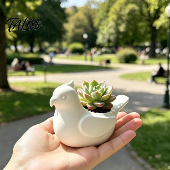 Healing Style Home Decor Bird Shape Flowerpot, Handheld Size Durable PLA Flower Pot, Cute Animal Pot 3D Printed Creative Planter, for Office