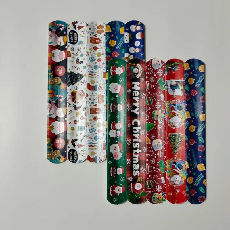 PVC Leaf Pattern Christmas Snap Bracelet - Children's Cartoon Theme